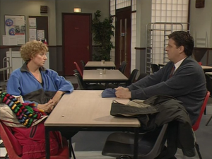 Bren and Tony sit opposite each other at a table
