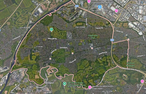Google Maps map of Urmston